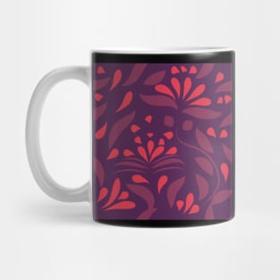 seamless pattern with flowers and leaves hohloma style Mug